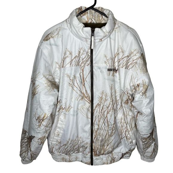 Vintage Herters White Winter Camo Insulated Hunting Jacket Large - Picture 1 of 4